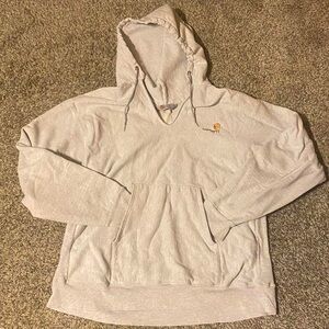 Carhartt Hooded Sweatshirt - Light Beige with Gold Logo